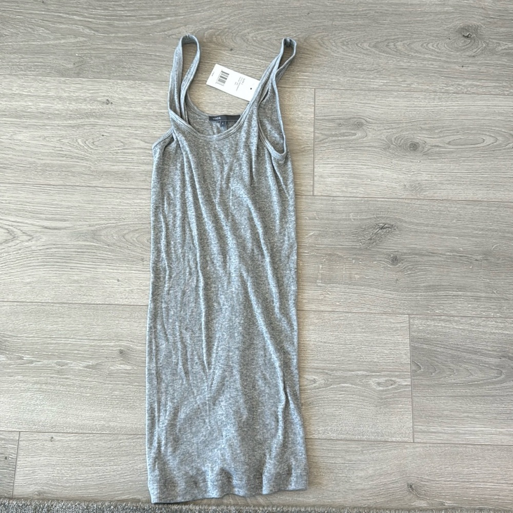 Vince heather grey long tank top nwt